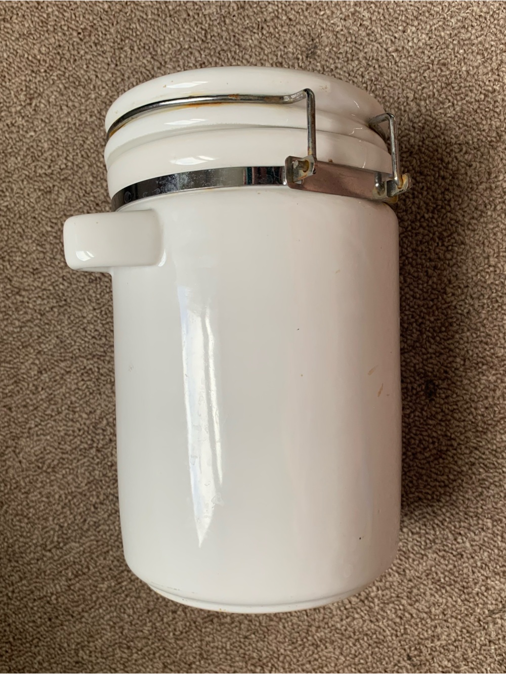 white ceramic kitchen storage canister